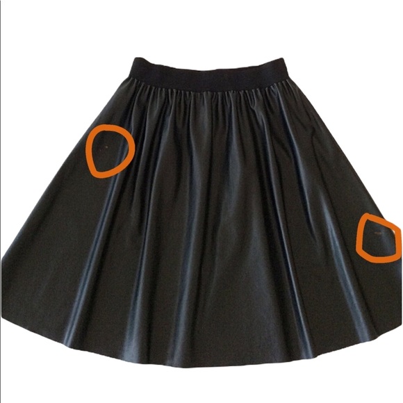 CALVIN KLEIN VEGAN LEATHER A-LINE PLEATED SKIRT SM - Picture 7 of 8